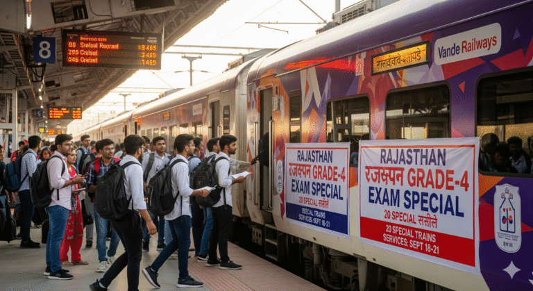 Rajasthan Grade-4 Exam: अभ्यर्थियों के लिए 20 स्पेशल ट्रेनें, 18 से 21 सितंबर तक चलेगीं विशेष सेवाएं