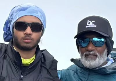 Mount Elbrus, Mount Elbrus Summit, Lingam Ravindra Rao, Anurag Pokuri, grandfather grandson duo, Indian mountaineer, 72-year-old mountaineer, 17-year-old mountaineer, Elbrus climbing, Mountaineering, Seven Summits, Elbrus West Peak, Elbrus East Peak, Indian mountaineering, Vijayawada, Hyderabad, adventure sports, mountain climbing, fitness inspiration, Mount Elbrus 2026